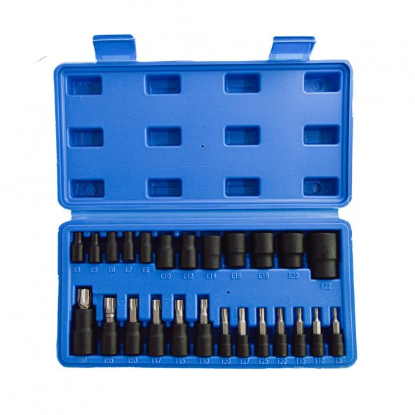 Brio Torx (Tork) Lokma Seti 1/2 1/4 3/8 25 Parça T8-T60 / E4 - E22 - 2