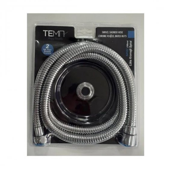 Tema 54102 Banyo Duş Hortumu Lüx Kromajlı Örgülü Spiral 180 cm - 2