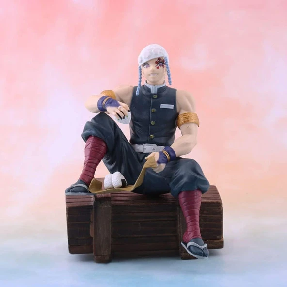 Anime Demon Slayer Tengen Uzui 17 cm Oturan Karakter Figür Oyuncak Biblo - 1