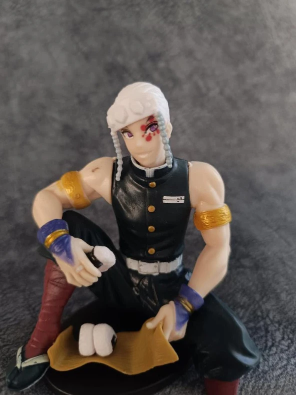 Anime Demon Slayer Tengen Uzui 17 cm Oturan Karakter Figür Oyuncak Biblo - 11