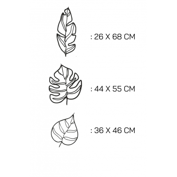 3lü Yapraklar Duvar Dekoru - Resim 2