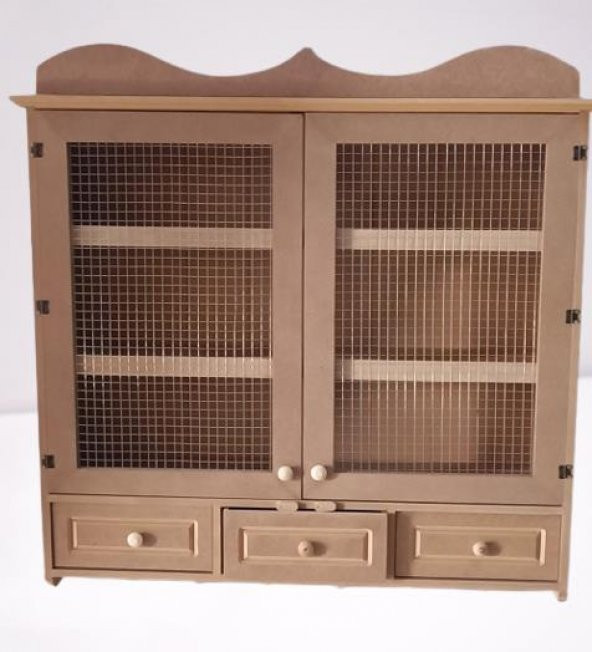 Hobi ADN 90258 Dekoratif Telli Dolap Terek Ahşap MDF Ham CNC Kesim Model El yapım