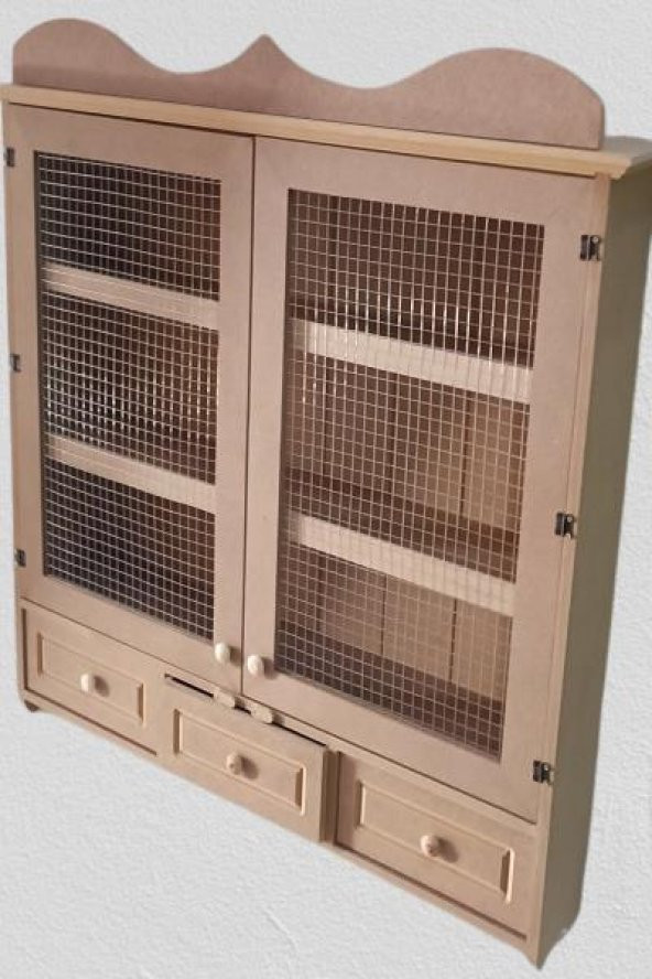 Hobi ADN 90258 Dekoratif Telli Dolap Terek Ahşap MDF Ham CNC Kesim Model El yapım - 2