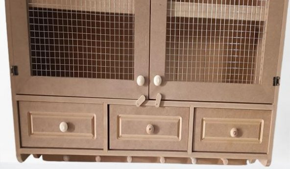 Hobi ADN 90258 Dekoratif Telli Dolap Terek Ahşap MDF Ham CNC Kesim Model El yapım - 7