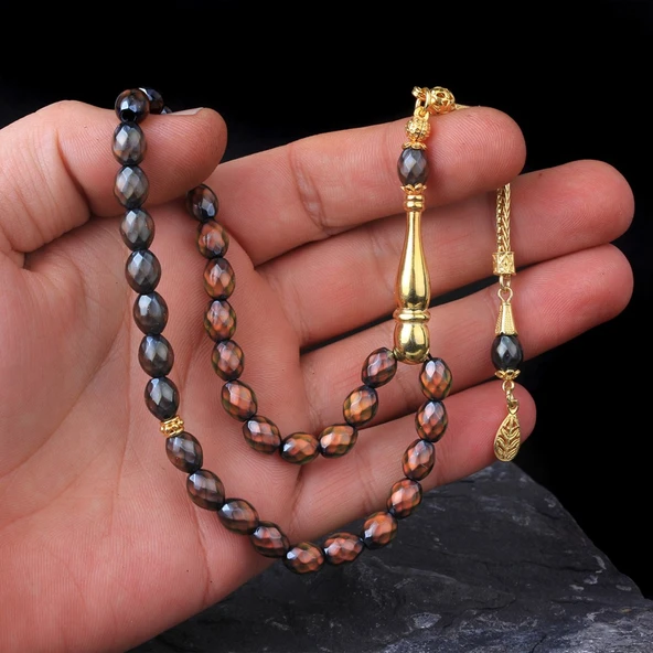 RENK DEĞİŞTİREN HİS TAŞLI 925 AYAR GÜMÜŞ ALTIN KAPLAMA PÜSKÜLLÜ - Resim 4