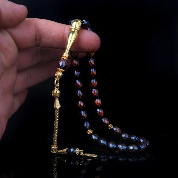 RENK DEĞİŞTİREN HİS TAŞLI 925 AYAR GÜMÜŞ ALTIN KAPLAMA PÜSKÜLLÜ - Resim 5