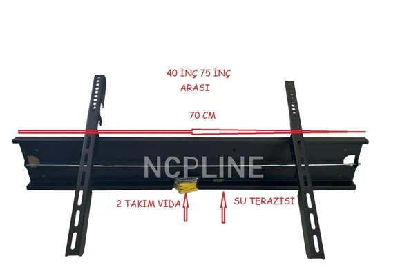 Demirli 75'' 77İnç 177 190 cm Ekran Tv Askı Aparatı Sabit Asma
