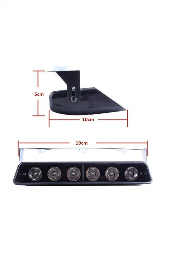 6 Ledli Çakar Lamba Vantuzlu Kırmızı-mavi Ikaz Lambası Çakmaklık Girişli - 3