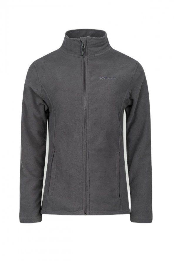 Peridot Tam Fermuarlı Kadın Polar Sweatshirt Antrasit
