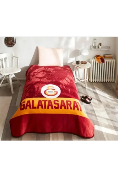 Taç Lisanslı Tek Kişilik Galatasaray Aslan  Battaniye