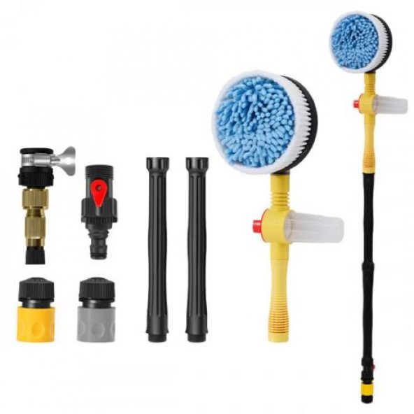 Coofbe Profesyonel Mikrofiber Araç Yıkama Fırçası Dönen Başlıklı Oto Yıkama Fırçası Sabunluk Set - 3