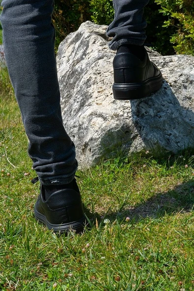 Siyah Renk 7cm Boy Uzatan Gizli Topuklu Spor Ayakkabı Erkek Sneaker - Resim 2