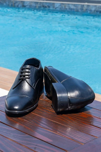 El Yapımı Klasik Dikişli Model 7 Cm Boy Uzatan Gizli Topuk Ayakkabı Damatlık Kundura ürün görseli