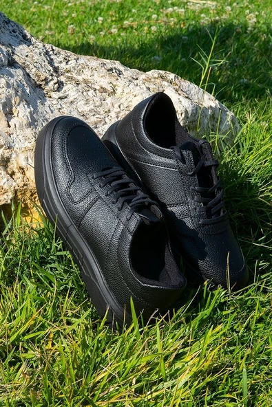 Siyah Renk 7cm Boy Uzatan Gizli Topuklu Spor Ayakkabı Erkek Sneaker - Resim 5