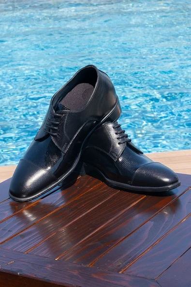 El Yapımı Özel Koleksiyon Detaylı 7 Cm Boy Uzatan Gizli Topuklu Klasik Damatlık Ayakkabı Kundura - 2