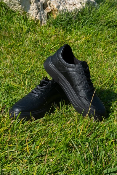 Siyah Renk +7cm Boy Uzatan Gizli Topuklu Spor Ayakkabı Erkek Sneaker - 3