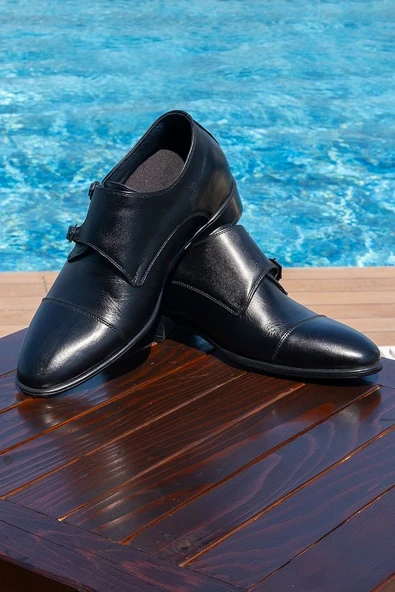 El Yapımı Özel Koleksiyon Tokalı 7 Cm Boy Uzatan Gizli Topuk Klasik Damatlık Ayakkabı Kundura - 1
