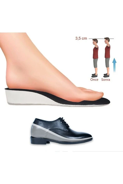 Boy Uzatan Tabanlık 3,5cm Ayakkabı Içi Asansör Taban Hava Yastıklı Tam Boy Yükseltici Gizli Tabanlık - 1