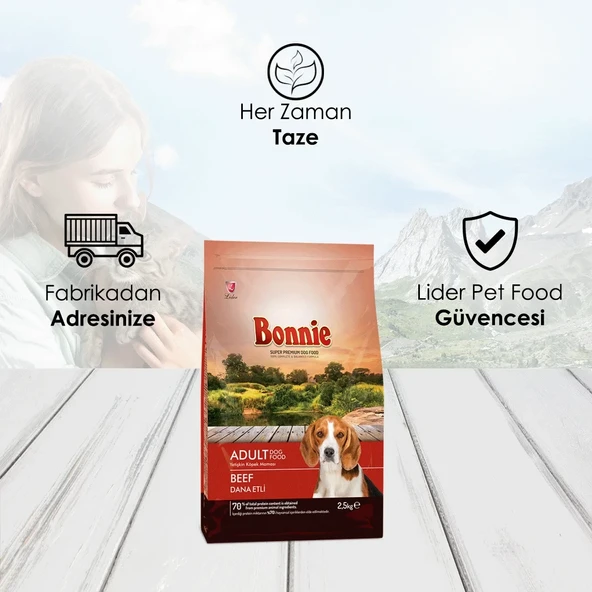 Bonnie Sığır Etli Yetişkin Köpek Maması 2,5 Kg - 3