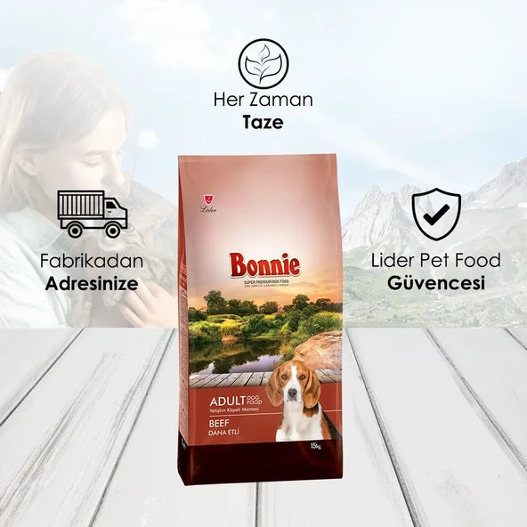Bonnie Sığır Etli Yetişkin Köpek Maması 15 Kg - 3