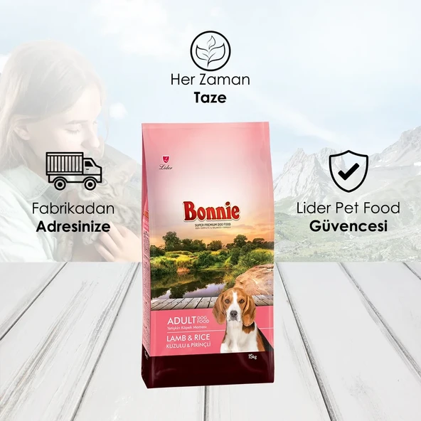 Bonnie Kuzu Etli ve Pirinçli Yetişkin Köpek Maması 15 Kg - 3
