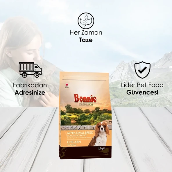 Bonnie Mini ve Küçük Irk Tavuklu Yetişkin Köpek Maması 2,5 Kg - 3