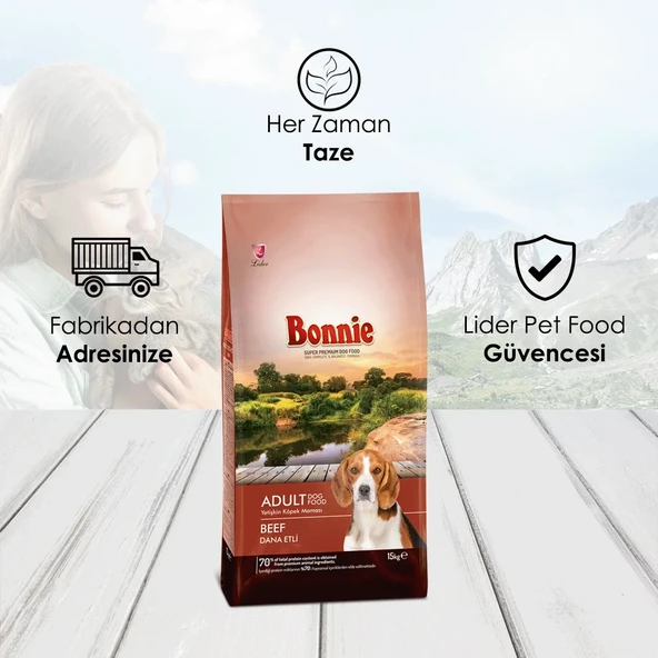 Bonnie Sığır Etli Yetişkin Köpek Maması 15 Kg - 3