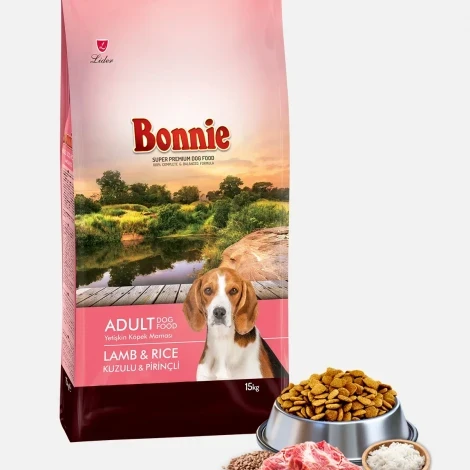 Bonnie Kuzu Etli ve Pirinçli Yetişkin Köpek Maması 15 Kg