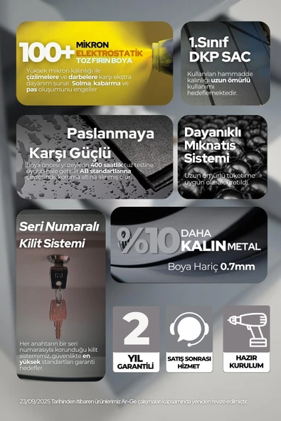 Gri Kilitli Metal Ayakkabılık   MAC5 - 5 Kapaklı - 50X15X169 h - 4