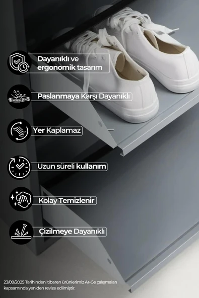 Gri Kilitli Metal Ayakkabılık   MAC5 - 5 Kapaklı - 50X15X169 h - 3