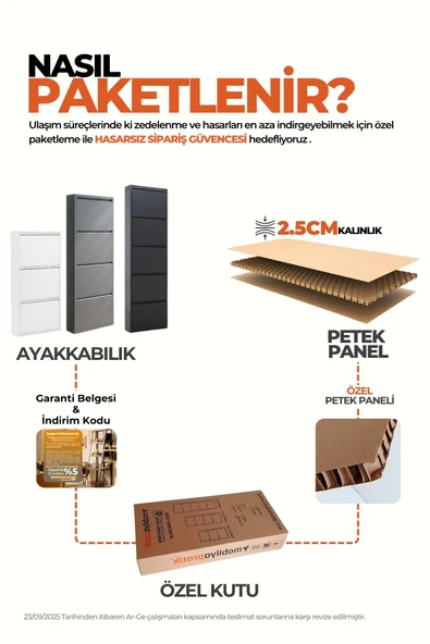 Antrasit Metal Ayakkabılık  MAC3 - 3 Kapaklı - 50X15X103 h - Resim 7