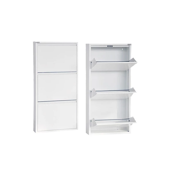 Beyaz Metal Ayakkabılık MAC3 - 3 Kapaklı - 50X15X103 h