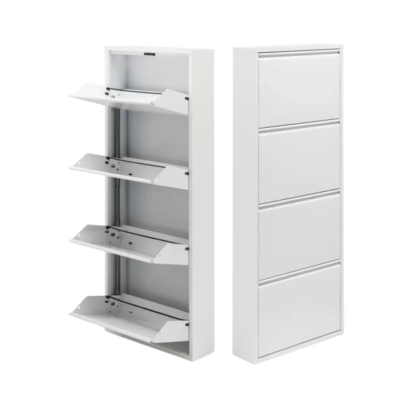 Beyaz Metal Ayakkabılık   MAC4 - 4 Kapaklı - 50X15X136 h ürün görseli