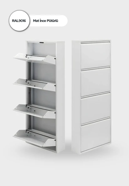 Beyaz Metal Ayakkabılık   MAC4 - 4 Kapaklı - 50X15X136 h ürün görseli 1