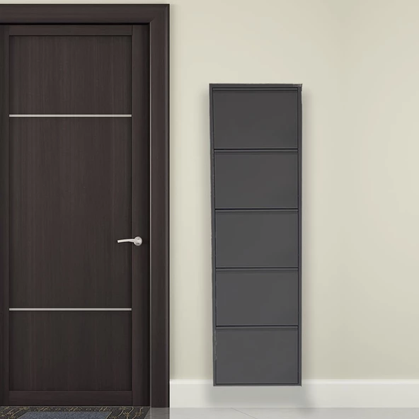 Mobilya Pratik 5'li Metal Ayakkabılık - Siyah