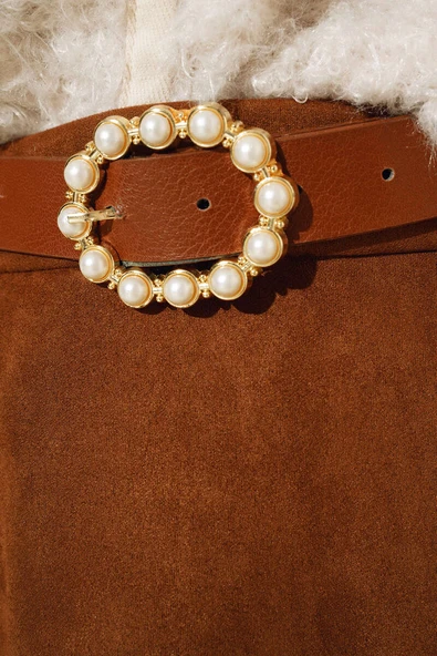 Süet Mevlana Etek Taba - Resim 4