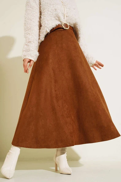 Süet Mevlana Etek Taba ürün görseli 1