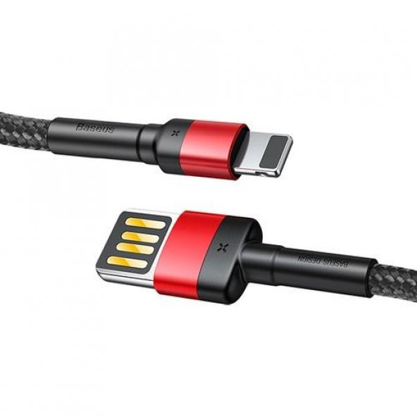 Baseus CALKLF-G91 Cafule 2.4 A Lightning 1 Metre Şarj Kablosu Kırmızı - 2