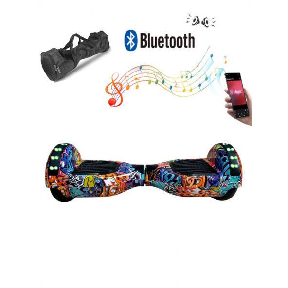 CityMate Elektrikli Kaykay Full Ledli Hoverboard Bluetooth Hoparlörlü 6.5 Inch Desenli Çanta Hediye - 7