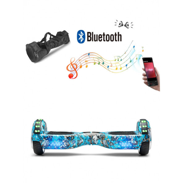 CityMate Elektrikli Kaykay Full Ledli Hoverboard Bluetooth Hoparlörlü 6.5 Inch Desenli Çanta Hediye - 11