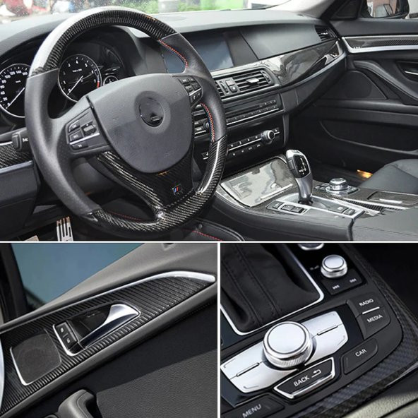 FRT Ottoman 5D Karbon Fiber Folyo Ultra Parlak Hava Kanallı 10 cm x 1 Metre