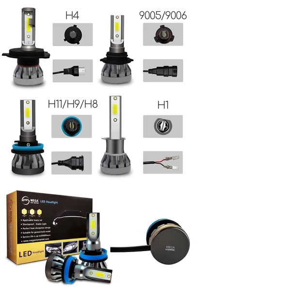 Slim Led Xenon Şimşek Etkili Mini Beyaz H9 Kapak Kapanma Garantili - 7
