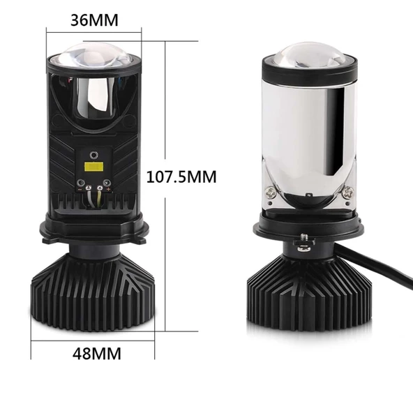 Mercekli Led Xenon H4 Şimşek Etkili Ultra Güçlü Işık Teknolojisi - 6