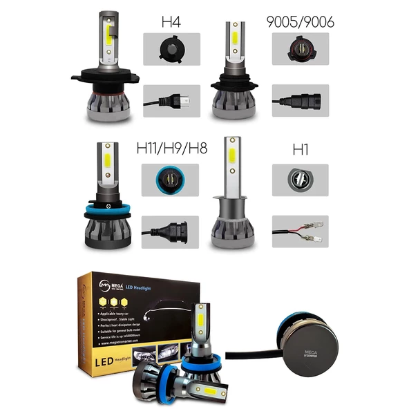 Slim Led Xenon Şimşek Etkili Mini Beyaz H8 Kapak Kapanma Garantili - 7