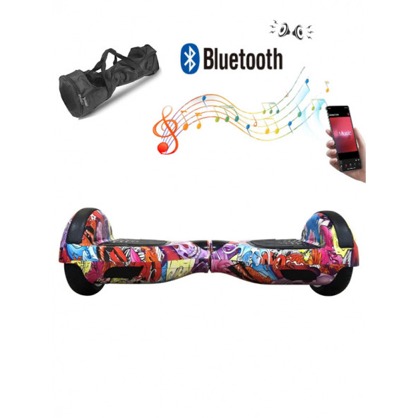 CityMate Elektrikli Kaykay Hoverboard Bluetooth Hoparlörlü 6.5 Inch Grafiti Desenli - 7
