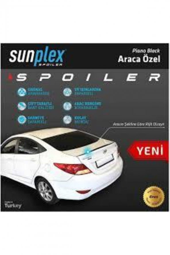 Sunplex Hyundai Accent Blue Bagaj Üstü Spoiler Piano Black