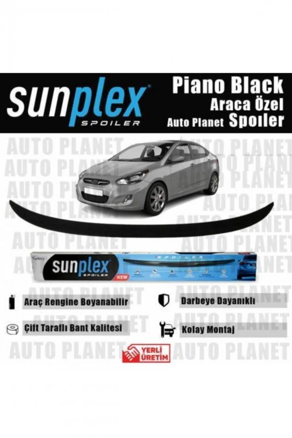 Sunplex Hyundai Accent Blue Bagaj Üstü Spoiler Piano Black - 2