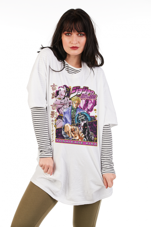 Yoshikage Kira Jojos Bizarre Adventure Jojo no Kimyou na Bouken Unisex Oversize T-Shirt - 1