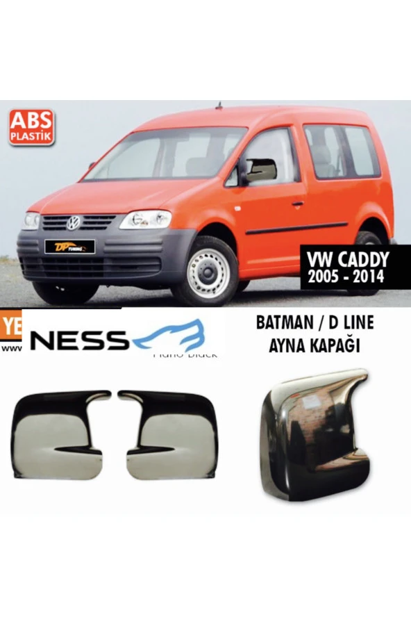 Ww caddy (2005-2014) piano black yarasa ayna kapağı