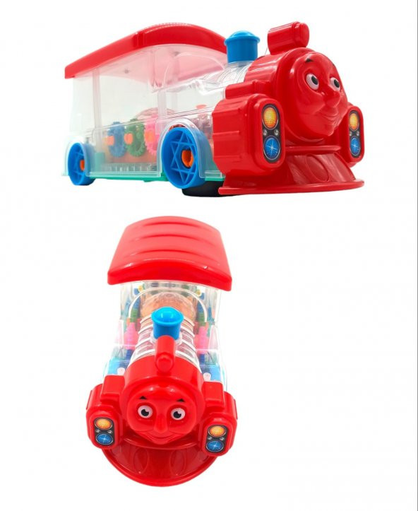 Thomas Tren Transparan Şeffaf Çarpıp Dönen Sesli Işıklı 3D Thomas Tren Oyuncak 24cm. - 2